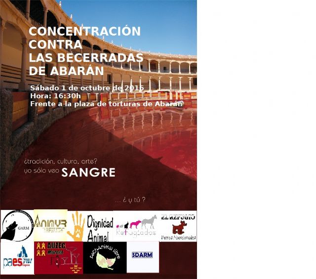 Colectivos animalistas y asociaciones convocan una concentración contra la clase 'práctica' taurina para niñosque se celebrará en Abarán